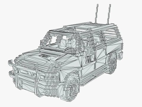 Voxel FBI SUV 3D Model