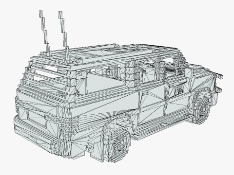 Voxel FBI SUV 3D Model