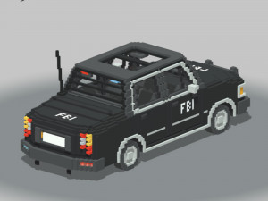 Voxel FBI Car 3D Model