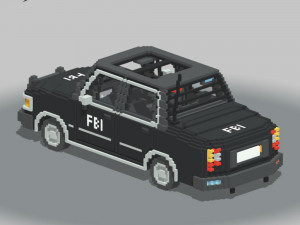 Voxel FBI Car 3D Model