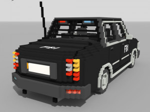 Voxel FBI Car 3D Model