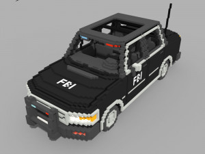 Voxel FBI Car 3D Model