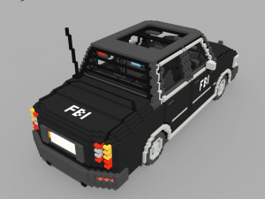 Voxel FBI Car 3D Model