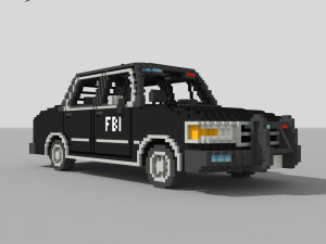 Voxel FBI Car 3D Model