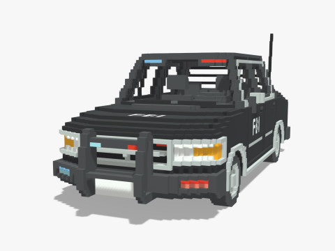 Voxel FBI Car 3Dモデル