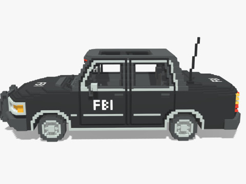 Voxel FBI Car 3D Modell