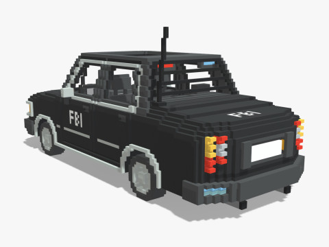 Voxel FBI Car 3D Modell