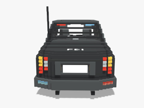 Voxel FBI Car 3D Modell