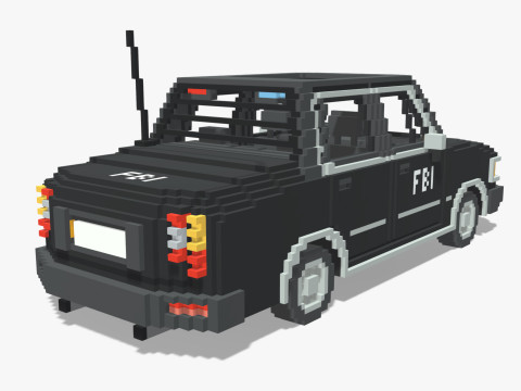 Voxel FBI Car 3D Modell
