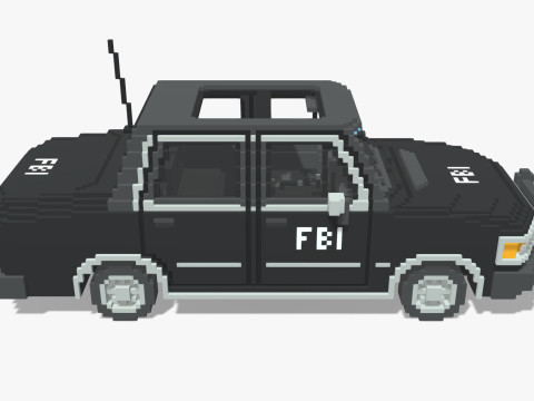 Voxel FBI Car 3D Modell