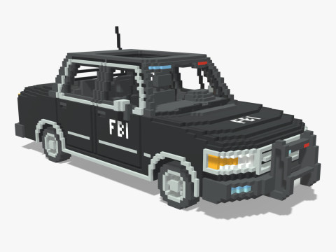 Voxel FBI Car 3D Modell