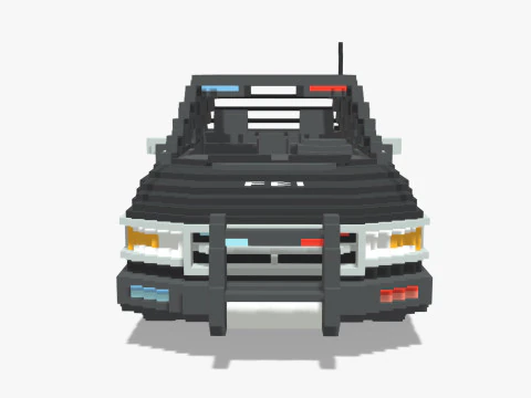 Voxel FBI Car 3D Model