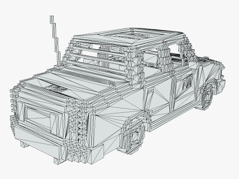 Voxel FBI Car 3D Modell