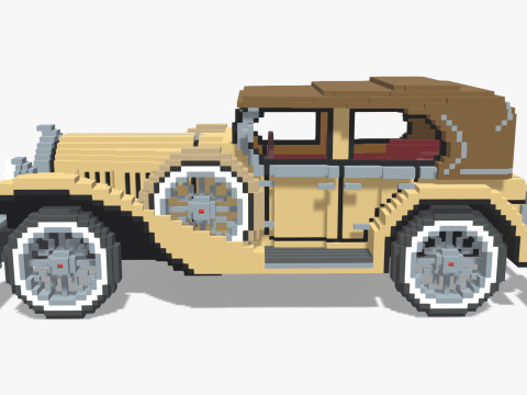 Voxel Classic Car 3D Model