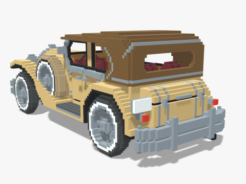 Voxel Classic Car 3D Model