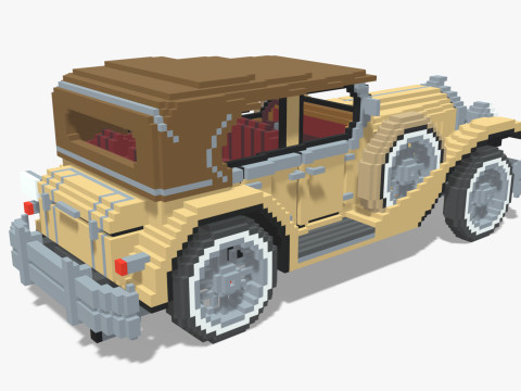 Voxel Classic Car 3D Model