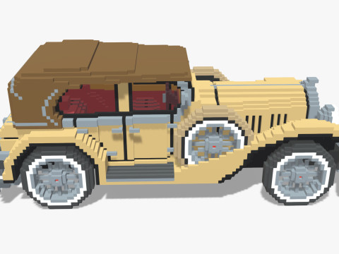 Voxel Classic Car 3D Model