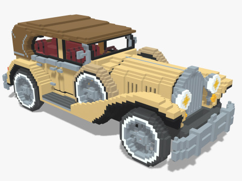 Voxel Classic Car 3D Model