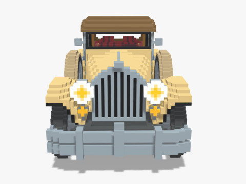 Voxel Classic Car 3D Model