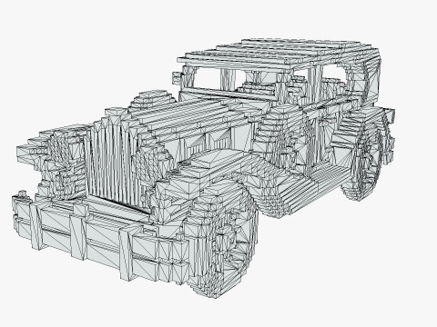 Voxel Classic Car 3D Model