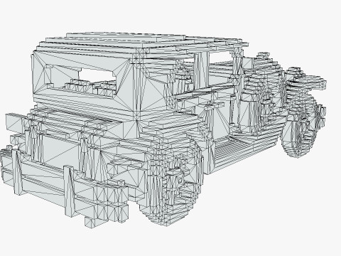 Voxel Classic Car 3D Model