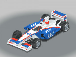 Voxel F1 Car 3D Model