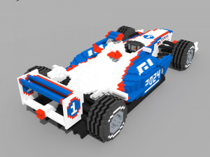 Voxel F1 Car 3D Model