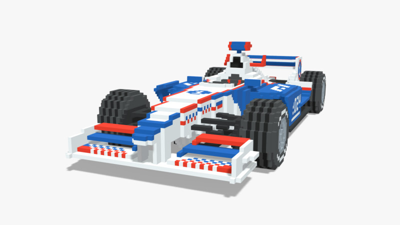 Voxel F1 Car Model 3D .c4d .max .obj .3ds .fbx .stl .blend 