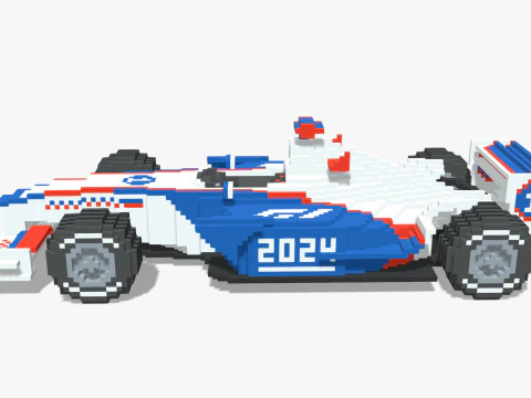Voxel F1 Car 3D Model