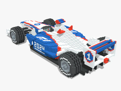 Voxel F1 Car 3D Model