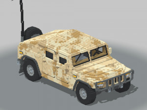 Voxel Military Humvee 3D Model