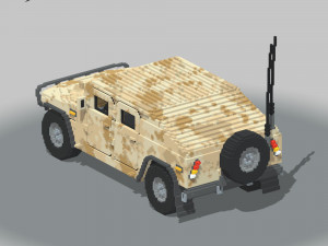 Voxel Military Humvee 3D Model