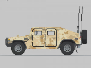 Voxel Military Humvee 3D Model