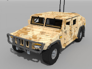Voxel Military Humvee 3D Model