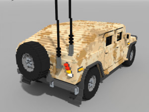 Voxel Military Humvee 3D Model