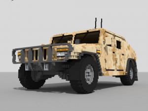 Voxel Military Humvee 3D Model