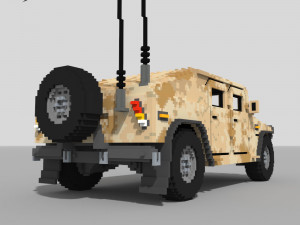 Voxel Military Humvee 3D Model