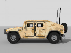 Voxel Military Humvee 3D Model