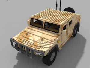 Voxel Military Humvee 3D Model