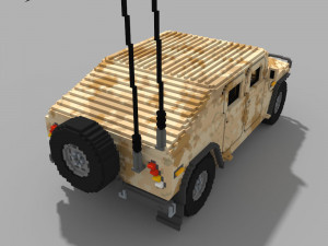 Voxel Military Humvee 3D Model