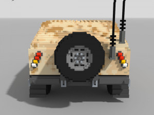 Voxel Military Humvee 3D Model