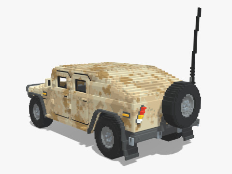 Voxel Military Humvee Modello 3D