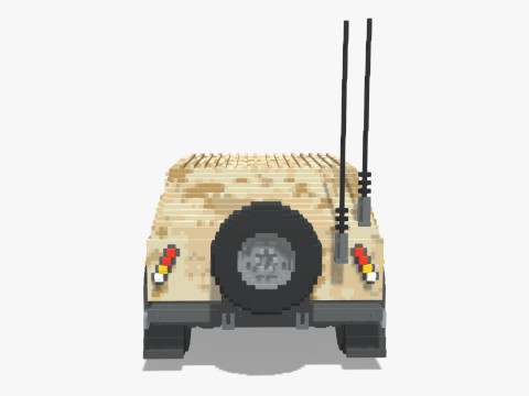 Voxel Military Humvee Modello 3D