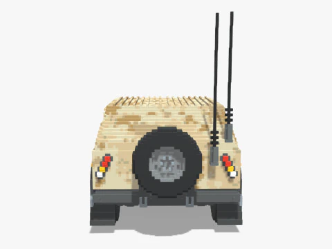 Humvee Militar Voxel Modelo 3D
