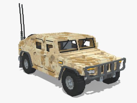 Voxel Military Humvee Modello 3D