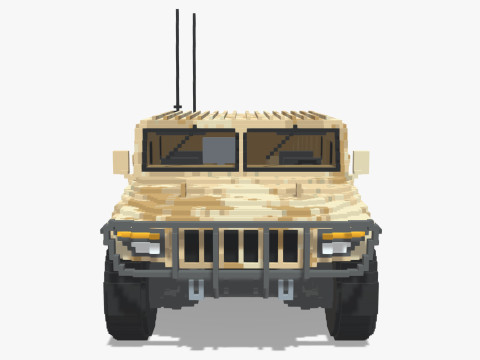 Voxel Military Humvee Modello 3D