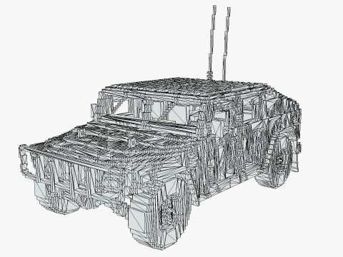 Voxel Military Humvee Modello 3D