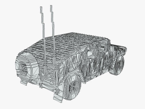 Voxel Military Humvee Modello 3D