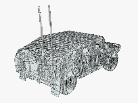 Humvee Militar Voxel Modelo 3D