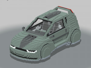 Voxel Sci-Fi Car 3D Модель